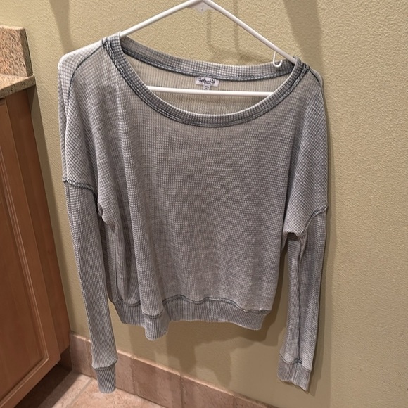 Splendid woman's grey and white long sleeve shirt - Picture 2 of 8